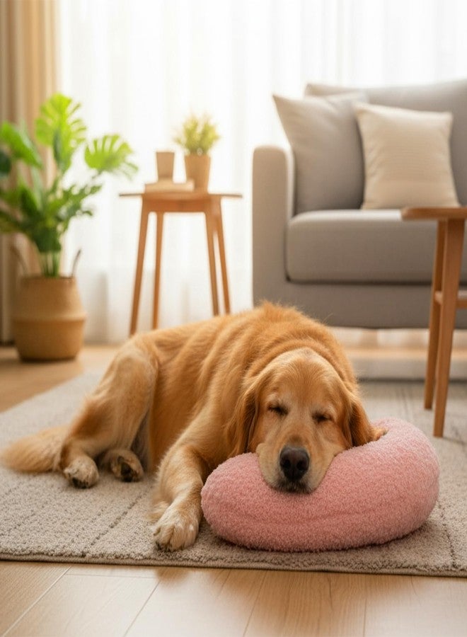 Hpmjz U-Shaped Pillow for Pets Cat Calming Pillows Indoor Pet Soft Fluffy Cat Dog Bed Anxiety Relief Half Donut Cuddler with Cute Embroidery Pattern Pet Neck Pillow for Cats Dogs Other Pets - Image 5